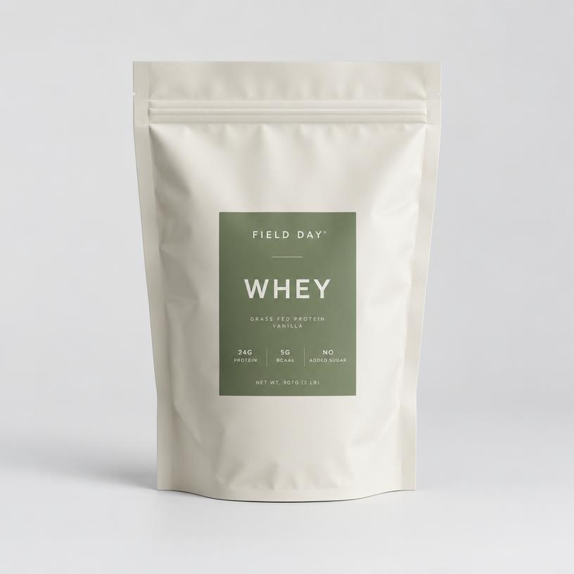 Grass-Fed Whey, 5 Ingredients fictional product render